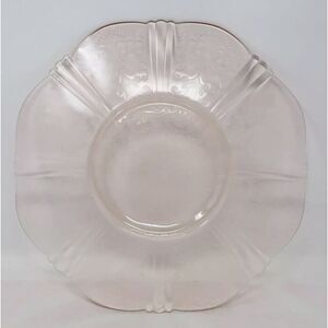 Vintage AMERICAN SWEETHEART Scalloped Floral PINK Depression Glass Platter 12"D